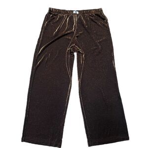 Victorias Secret LUXE Shimmer Knit Wide Leg pajama pants Rhinestone Logo XXL